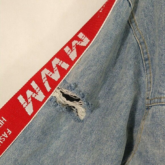 Mod Wave Movement Denim Jean Jacket Button Up XL - Picture 6 of 12